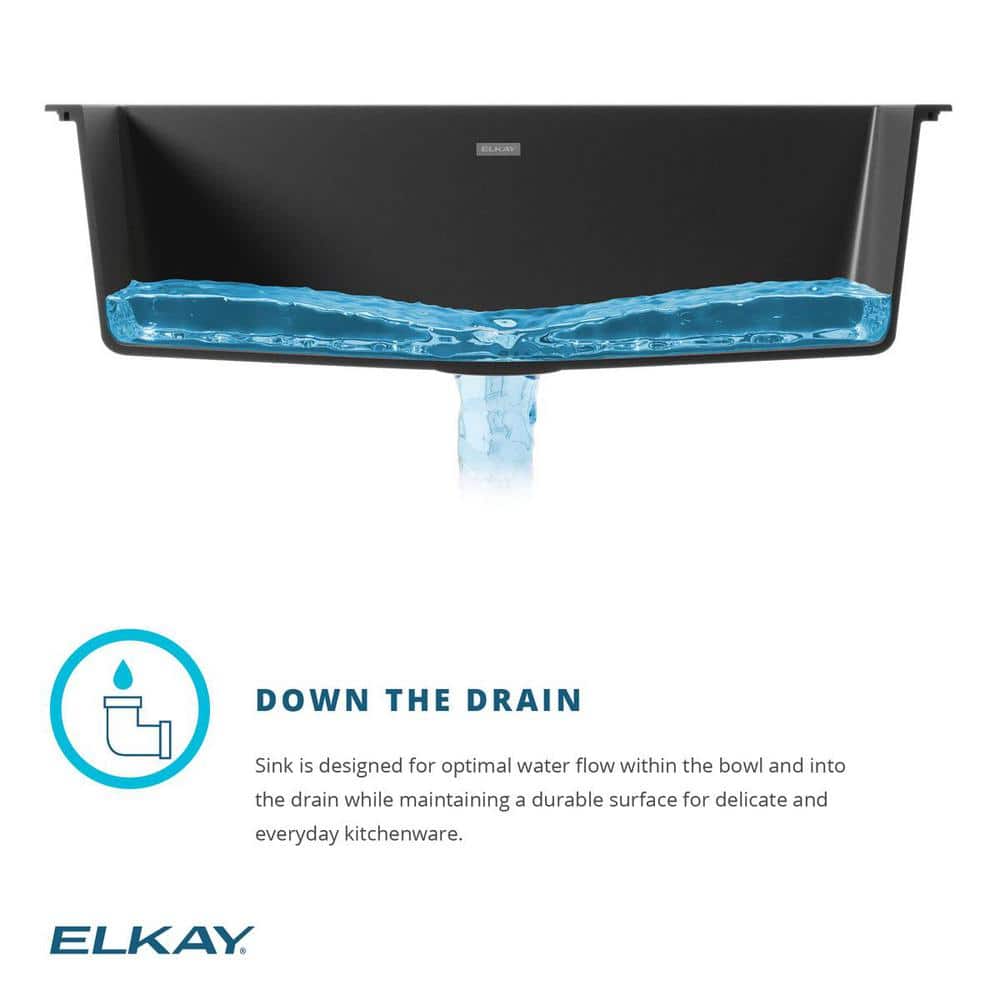 Elkay Black Quartz 33" Single Bowl Undermount Sink