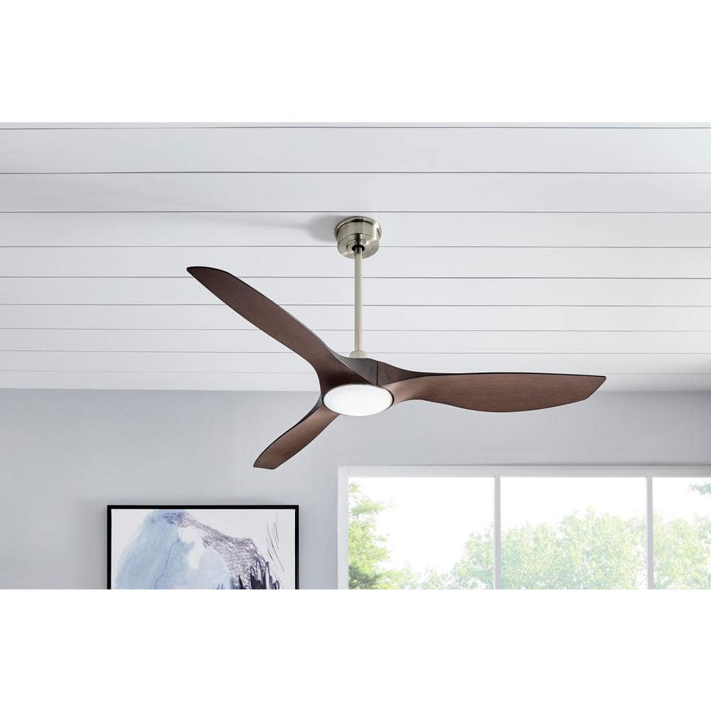Marlon 66 in. Integrated LED Indoor Brushed Nickel Ceiling Fan with Light and Remote Control price history on PriceWatchPro