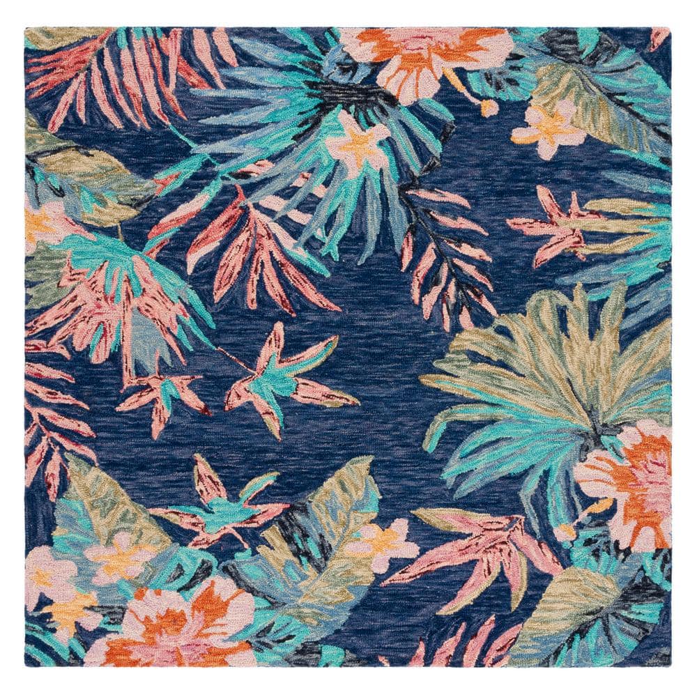 Aspen Blue/Pink 7 ft. x 7 ft. Square Geometric Area Rug price history on PriceWatchPro