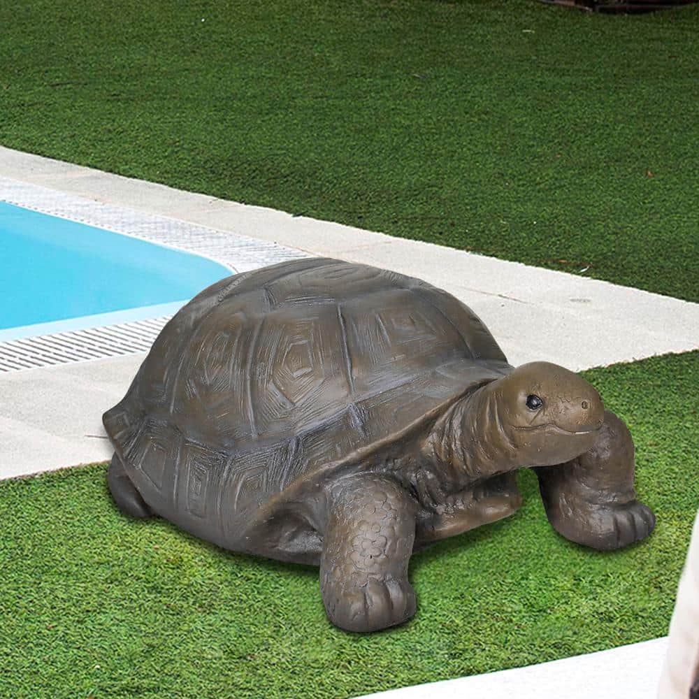 Large Brown Fiber Reinforced Concrete Tortoise Garden Statue
