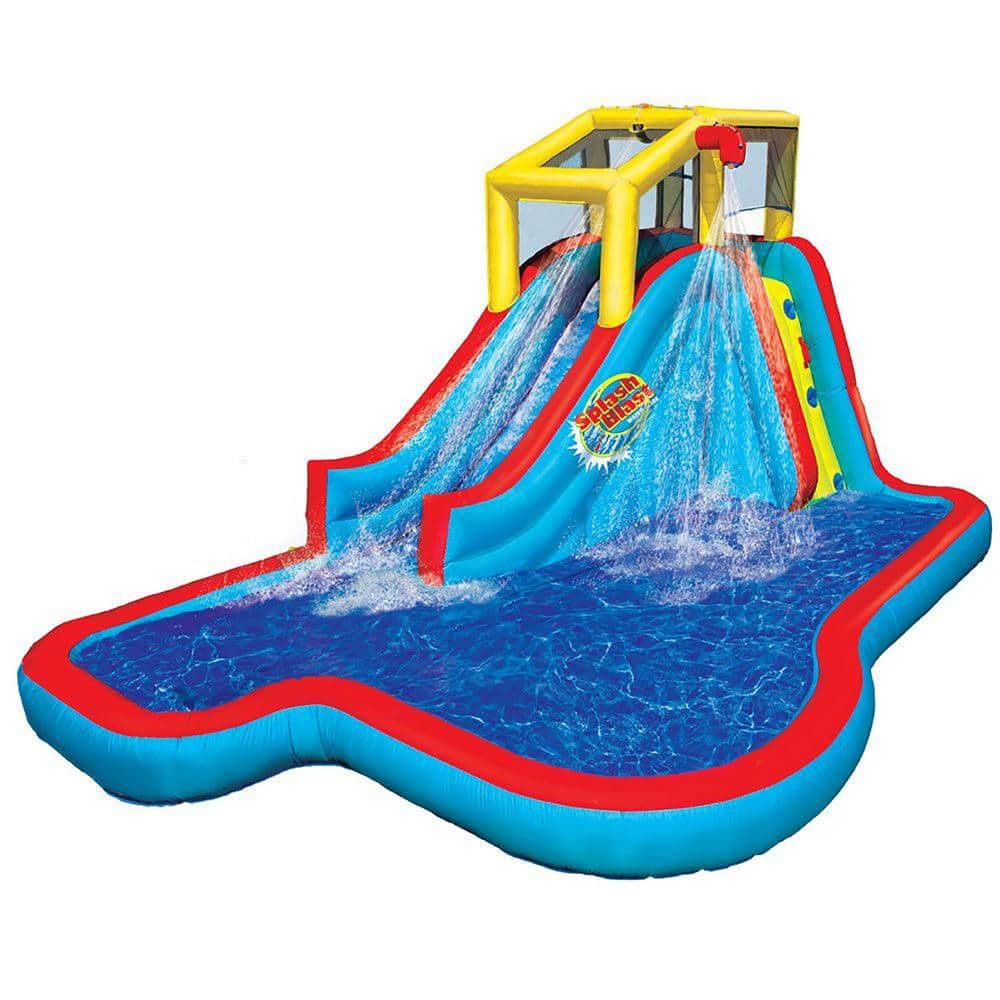 BANZAI Slide and Soak Splash Park Inflatable Outdoor Kids Water Park Play  Center BAN-35076