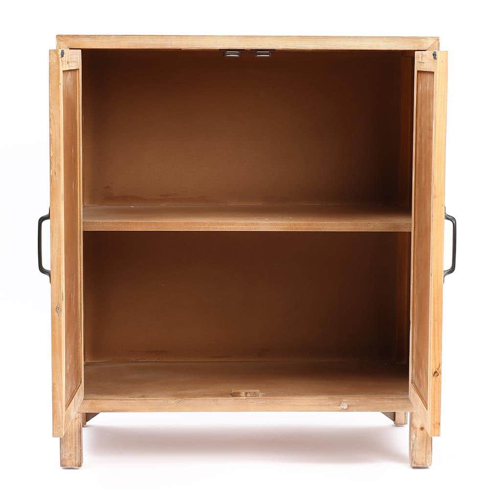 Rustic Fir and Manufactured Wood 2-Door Storage Cabinet