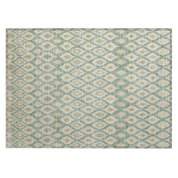 Chantille Machine Washable Indoor/Outdoor Abstract ACN3122 Teal 2 ft. x 3 ft. Accent Rug