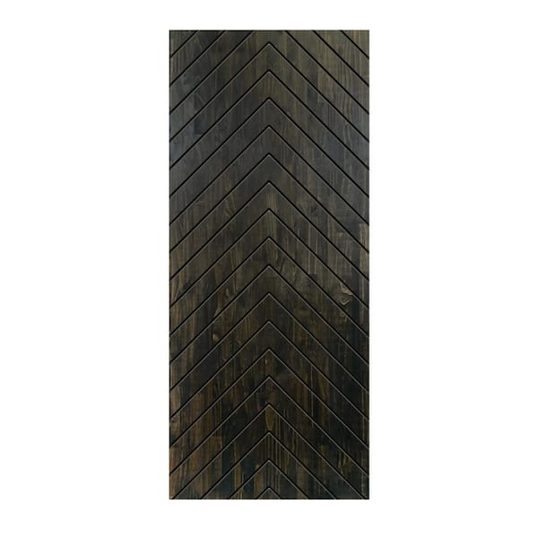 36 in. x 96 in. Hollow Core Charcoal Black Stained Pine Wood Interior Door Slab