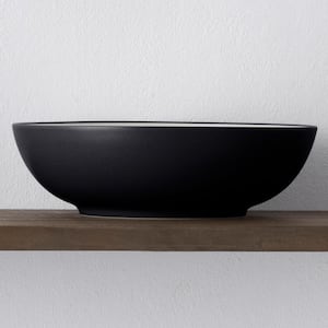 Colorwave Graphite 9.5 in., 64 fl. oz. (Black) Stoneware Round Vegetable Bowl