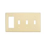 Ivory 4-Gang 3-Toggle/1-Decorator/Rocker Wall Plate (1-Pack)