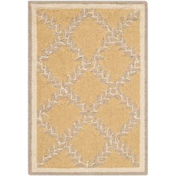 SAFAVIEH Chelsea Yellow/Gray 3 ft. x 5 ft. Border Area Rug