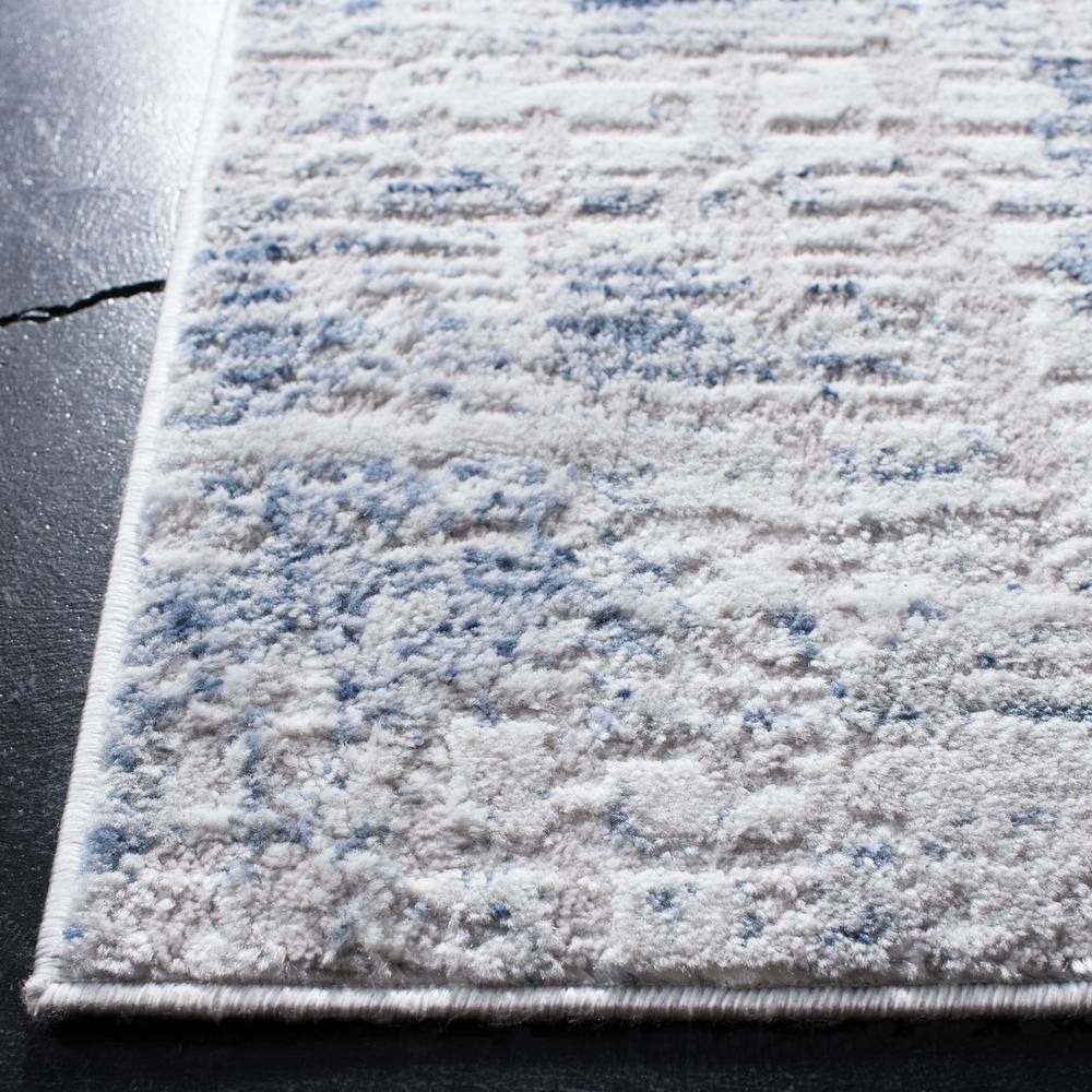Amelia Blue and Gray Geometric Synthetic 10' x 14' Area Rug