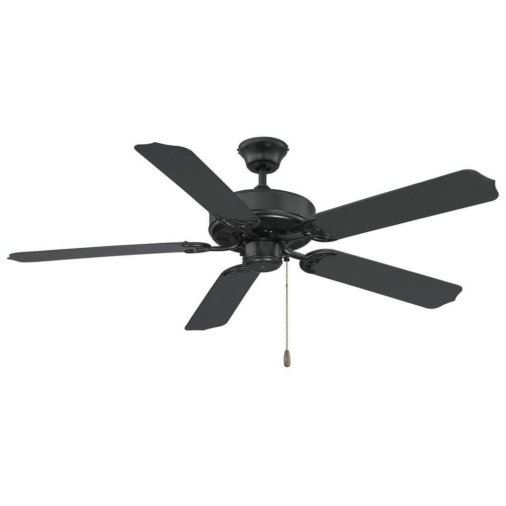 Savoy House Meridian 52 in. Matte Black Indoor/Outdoor Ceiling Fan with ...