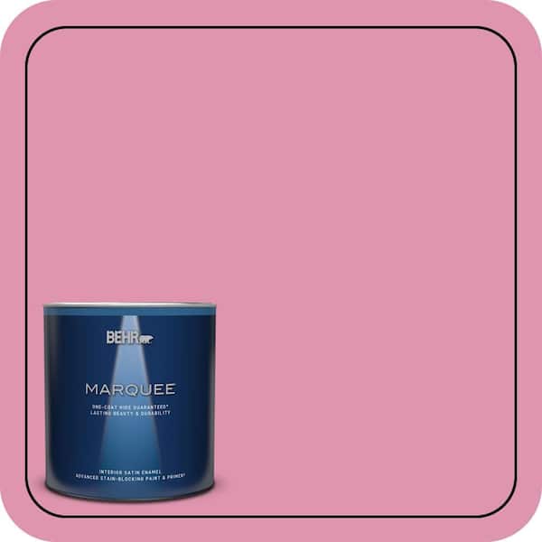 BEHR MARQUEE 1 qt. #P130-4 Its a Girl Satin Enamel Interior Paint & Primer