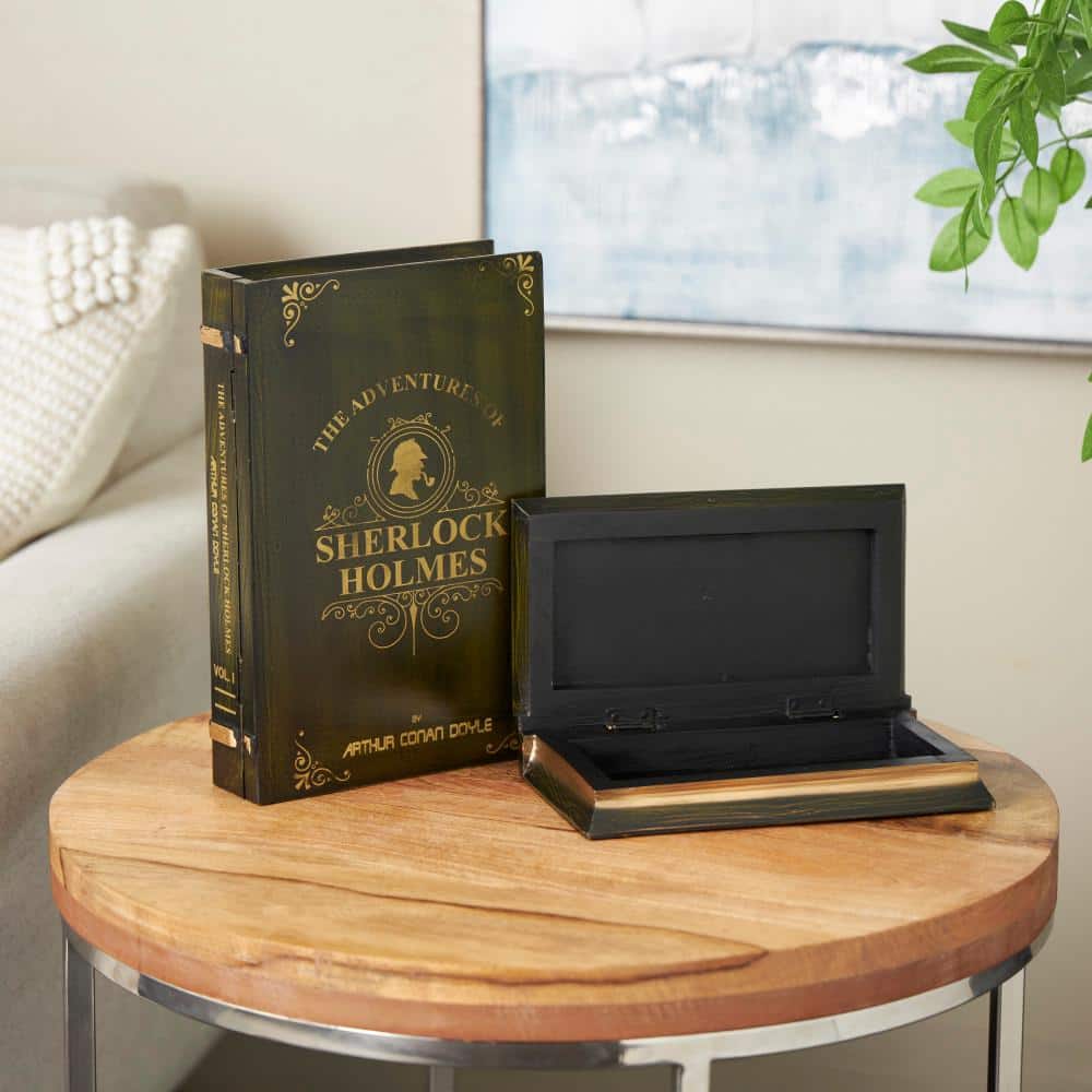 Litton Lane Rectangle Wooden Sherlock Holmes Storage Faux