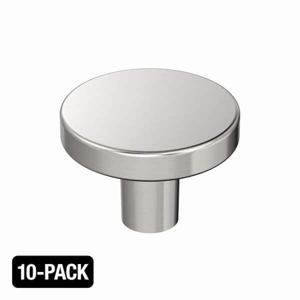 10-Pack Sutton 1-3/8 in. (35mm) Modern Satin Nickel Round Cabinet Knobs