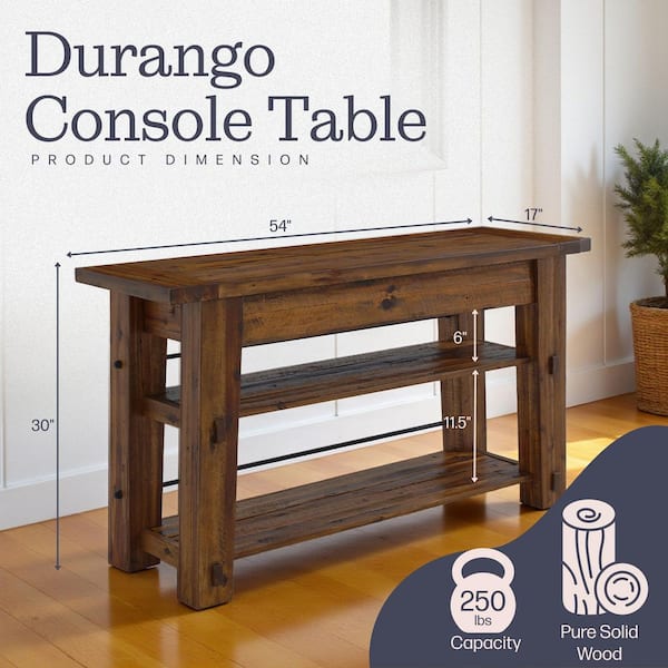 Alaterre Furniture Durango 54 in. Brown Standard Rectangle Wood