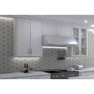 Fresh Nuptuals Gray/White 9.5 in. x 11.5 in. Floral Pattern Smooth Matte Stone/Glass Mosaic Tile (3.8 sq. ft./Case)