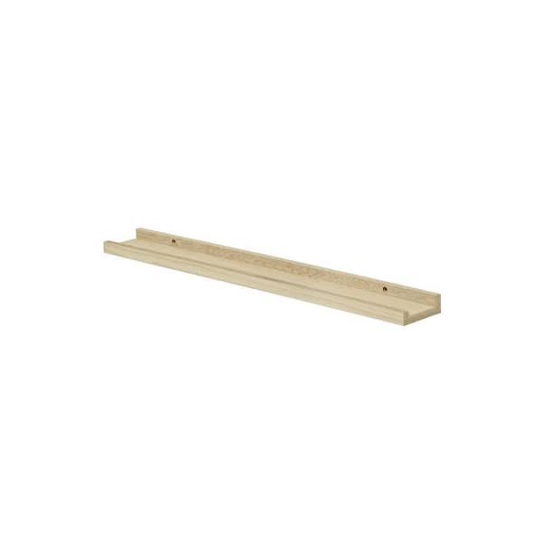 Dolle BORDER 31.5 in. W x 3.5 in. D x 1.2 in. Brushed Oak MDF Decorative Wall Shelf with Brackets