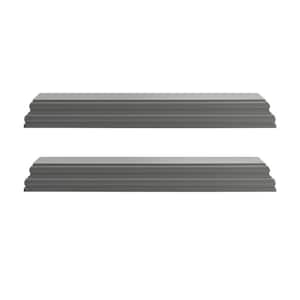 4-in w x 16-in l x 1.75-in h Gray MDF/Wood Moulding Decorative Wall Shelves Set of 2 without Brackets