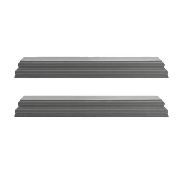 Melannco 4-in w x 16-in l x 1.75-in h Gray MDF/Wood Moulding Decorative Wall Shelves Set of 2 without Brackets