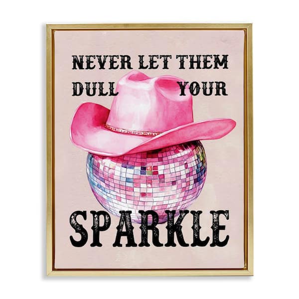 Stupell Industries Don't Dull Your Sparkle by Lettered and Lined Gold Floater Frame Typography Graphic Art Print 21 in. x 17 in.
