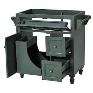 29.52 in. W x 17.87 in. D x 33 in. H Bath Vanity Cabinet without Top in Green