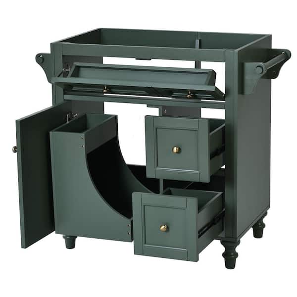 29.52 in. W x 17.87 in. D x 33 in. H Bath Vanity Cabinet without Top in Green