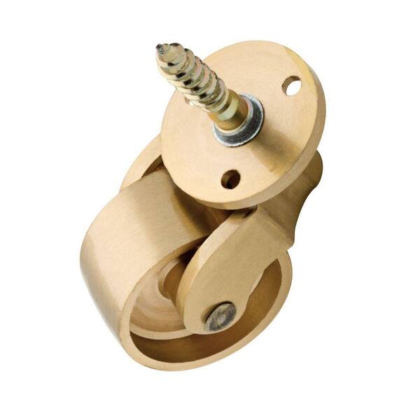Liberty 1 in. Brushed Brass Petite Stem Caster with 110 lb. Load Rating