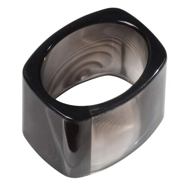 interDesign Tor Trois Napkin Ring in Black (Set of 4)