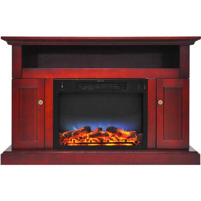 Sorrento Electric Fireplace with Multi-Color LED insert and 47 in. Entertainment Stand in Cherry