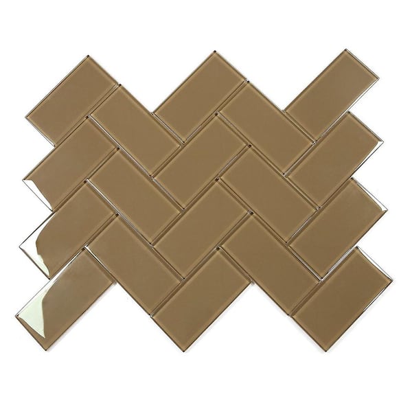 ABOLOS Metro Brown 3 in. x 6 in. Rectangle Glossy Glass Subway Wall Tile (5 Sq. Ft./Case)