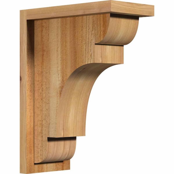 Ekena Millwork 6 in. x 12 in. x 16 in. Western Red Cedar New Brighton Rough Sawn Corbel with Backplate