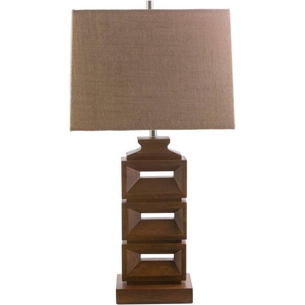 Artistic Weavers Bower 30.9 in. Stained Wood Indoor Table Lamp