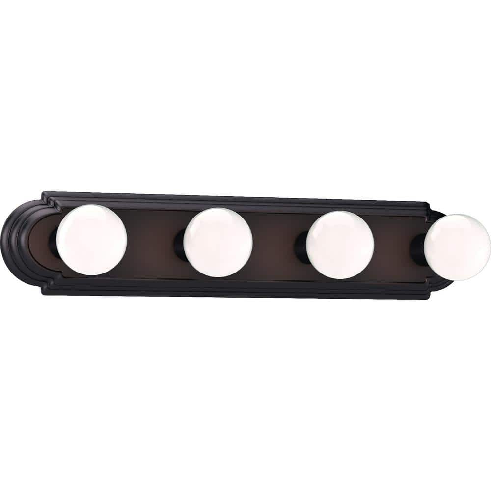 4-Light Indoor Antique Bronze Movie Beauty Makeup Hollywood Bath or Vanity Light Bar Wall Mount or Wall Sconce price history on PriceWatchPro