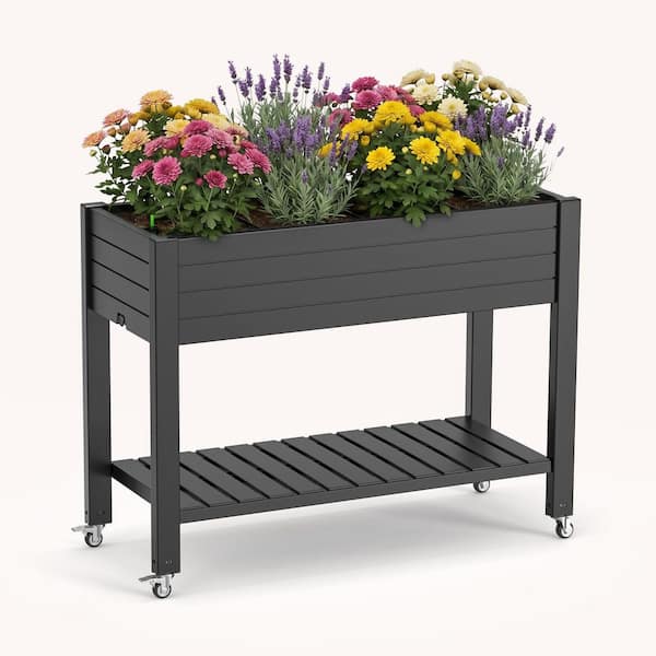 Cubilan Black Metal Flower Cart Plant Stand For Flower Plant - 26