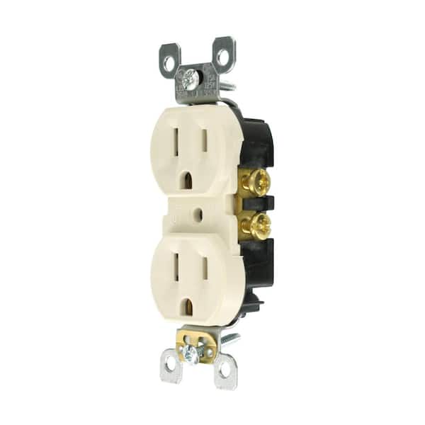 15 Amp 125 V Self Grounding Duplex Outlet/Receptacle, Light Almond (1-Pack) 5320-ST
