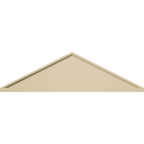 Ekena Millwork 36 in. W x 10 in. H x 2 in. P (Pitch 6/12) Peaked Cap Smooth Signature Urethane Pediment, Primed Tan