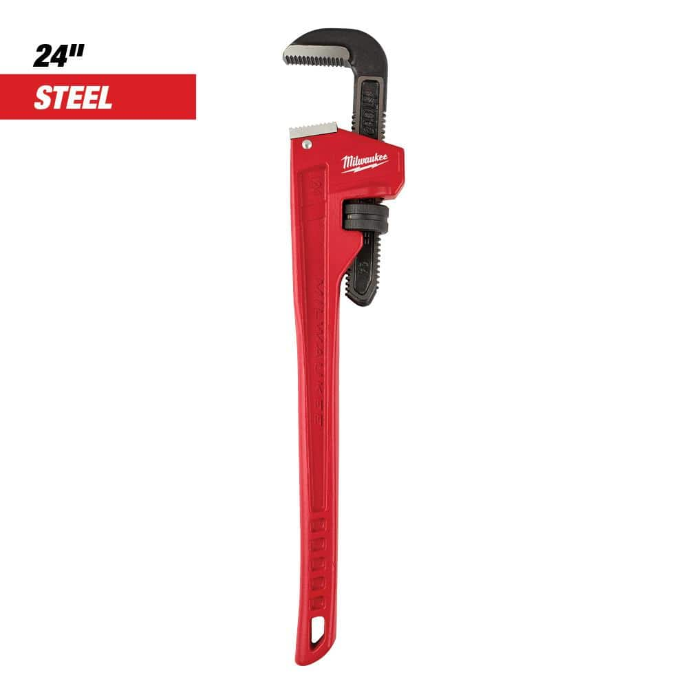 Milwaukee 24 In Steel Pipe Wrench 48 22 7124 The Home Depot   Milwaukee Pipe Wrenches 48 22 7124 64 1000 