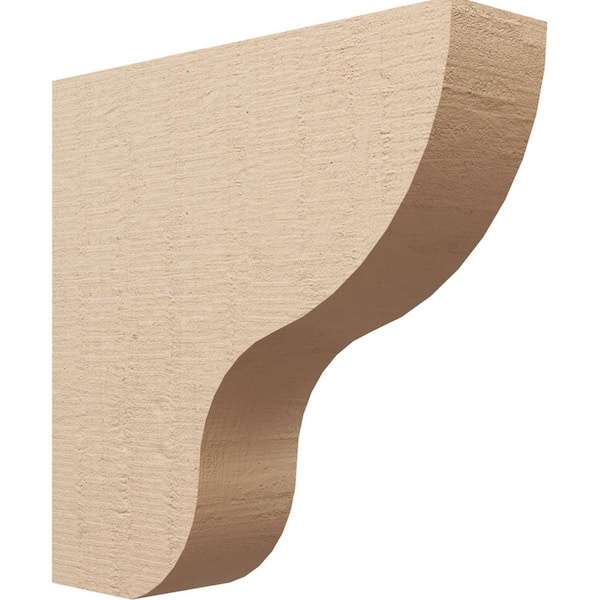 Ekena Millwork 7-in. x 28-in. x 28-in. Series 1 Thin Greensboro Rough Cedar Woodgrain Timberthane Polyurethane Corbel, Primed Tan