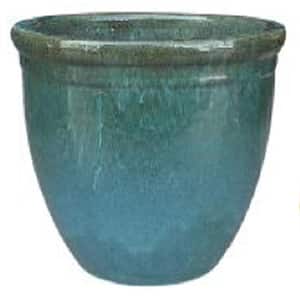 Medium 15.75 in. Jade/Green Clay Pot