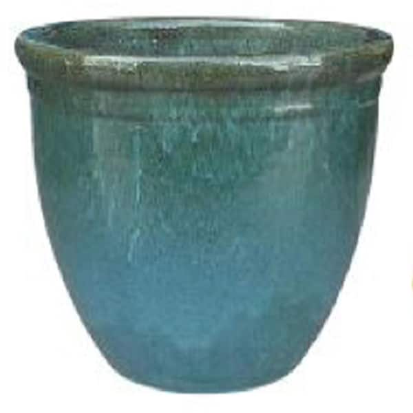 Unbranded Medium 15.75 in. Jade/Green Clay Pot