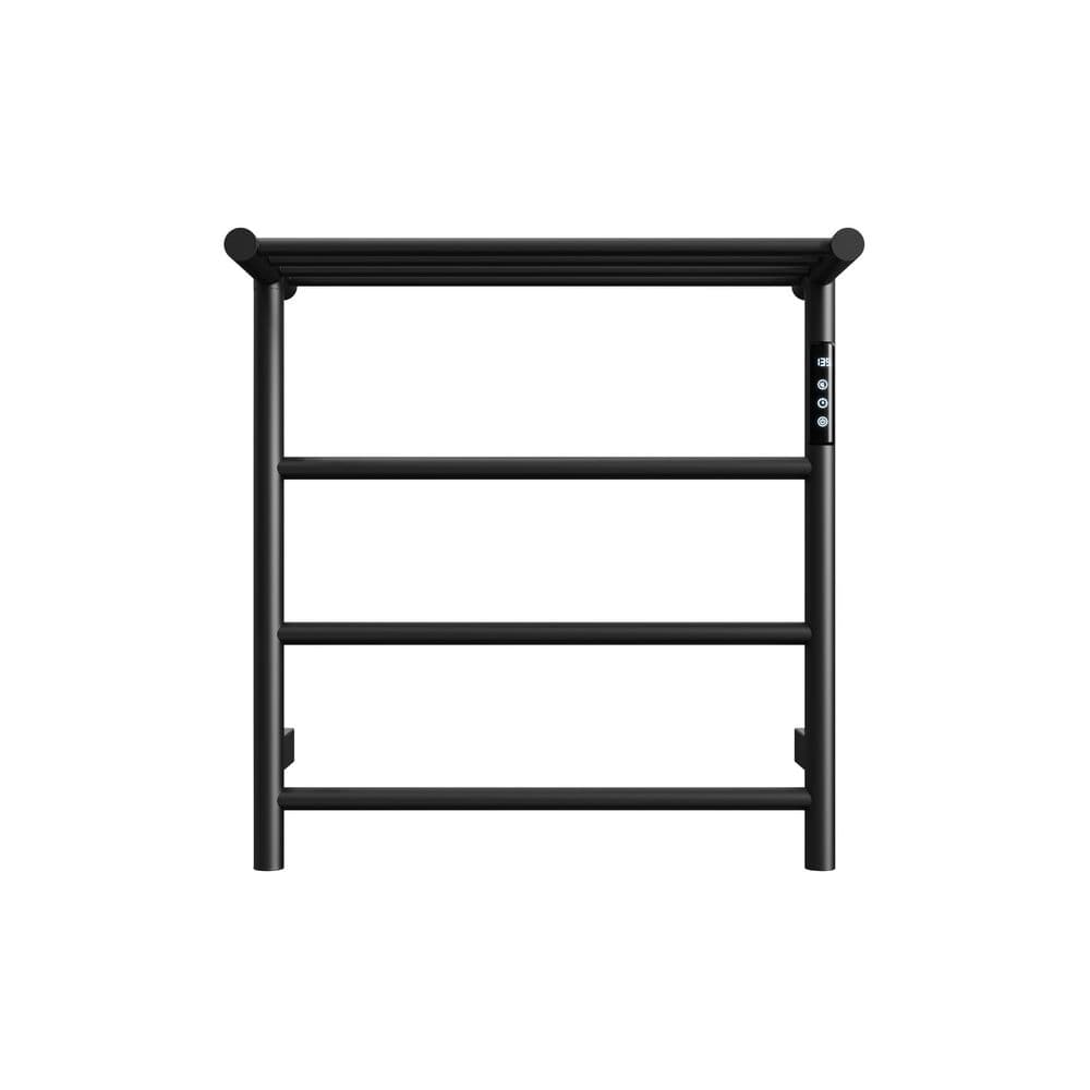 Smart Electric Towel Warmer 4-Bar 70W Wall Mounted with Shelf,Touch LED Screen,Timer and Plug-In & Hardwire in Black price history on PriceWatchPro