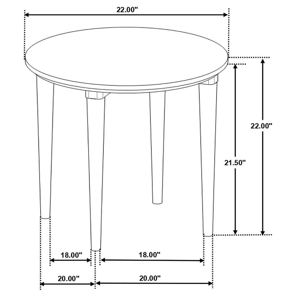 Round White Marble Top and Natural Wood End Table