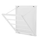 27 in. H x 24 in. W x 2 in. D White Wood Collapsible Laundry Wall Rack