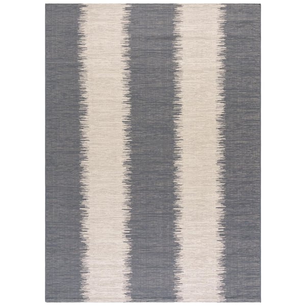 Courtyard Beige/Anthracite 8 ft. x 11 ft. Striped Modern Indoor/Outdoor Area Rug
