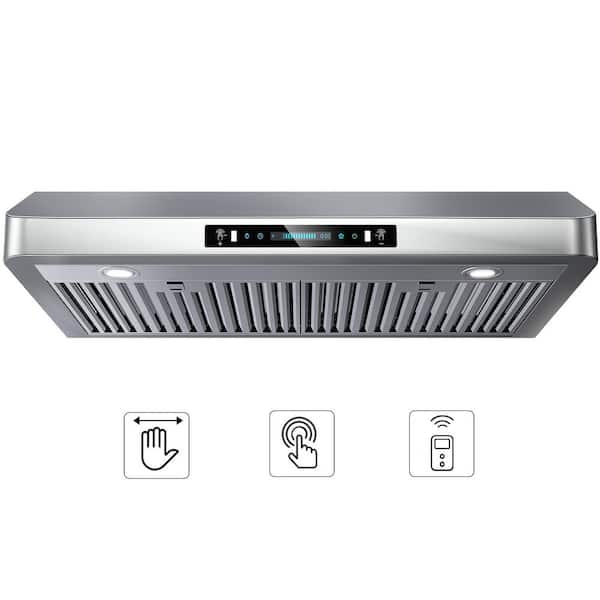 30 in. 600 CFM Ducted Under Cabinet Range Hood with 3-Way Venting, LED Lights and Washable Filters in Stainless Steel