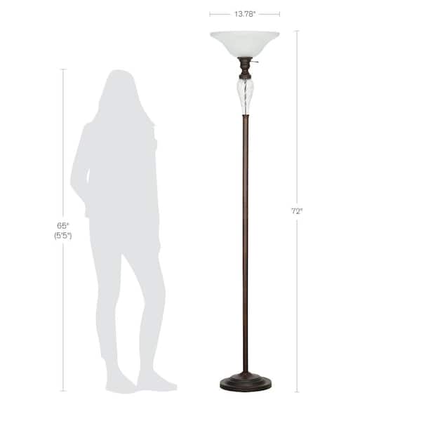 Cresswell 72 In Bronze Traditional Torchiere Floor Lamp Bm1551 01 The Home Depot Torchiere Floor Lamp, Torchiere Floor Lamps Home Depot