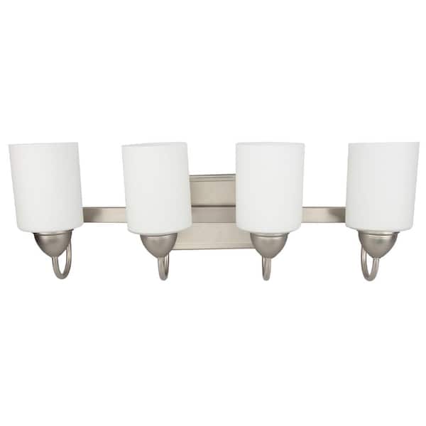Little Tree Geraldine 24 in. 4-Light Brushed Nickel LED Vanity Light