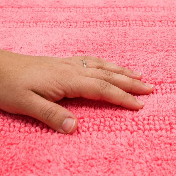 Resort Collection Plush Shag Chenille 17 x 24 Bath Mat, Coral