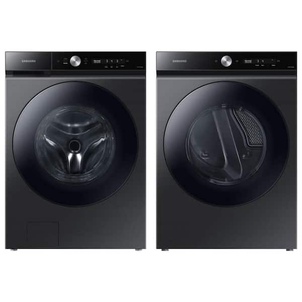Bespoke 5.3 cu. ft. Washer and 7.6 cu. ft. Electric Dryer in Brushed Black with AI Smart Dial set