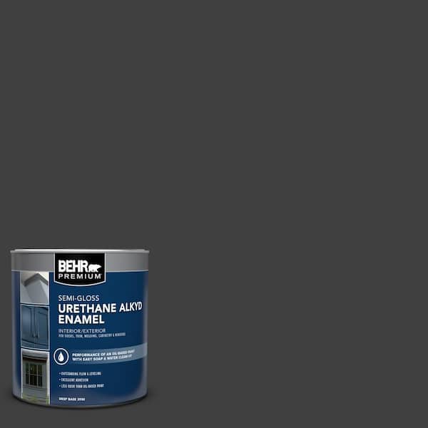 BEHR PREMIUM 1 qt. #OSHA-8 OSHA SAFETY BLACK Urethane Alkyd Semi-Gloss Enamel Interior/Exterior Paint
