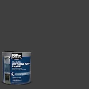 1 qt. #1350 Ultra Pure Black Semi-Gloss Enamel Urethane Alkyd Interior/Exterior Paint