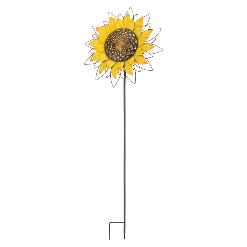 Giant Yellow Metal Rustic Outdoor Flower Stake